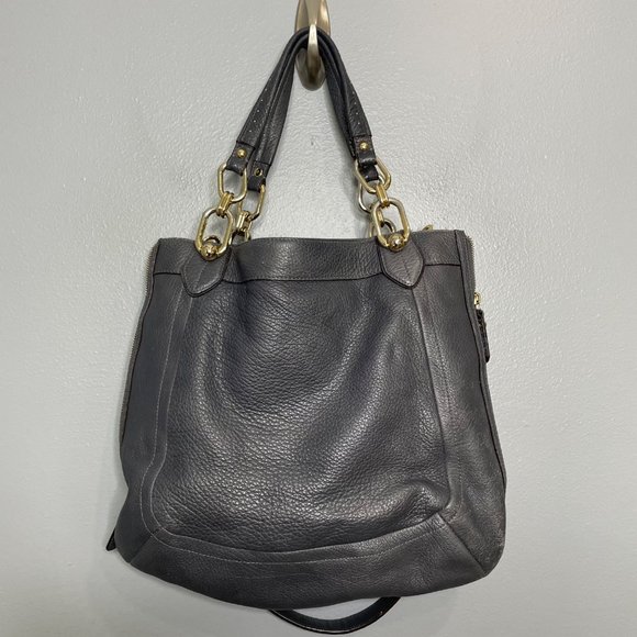 COACH kristin gray leather pebbled handbag purse - Picture 7 of 10